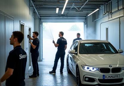 Équipe LavAuto en action dans le centre de lavage
