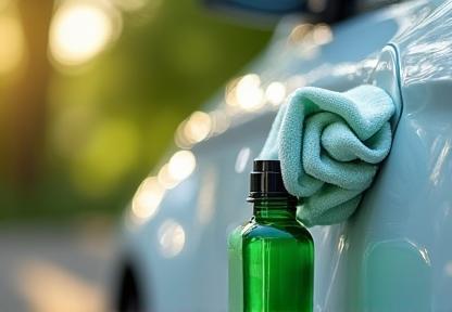 Lavage auto écoresponsable : produit biodégradable et microfibre