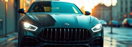 Une voiture brillante devant l'agence LavAuto à Lyon