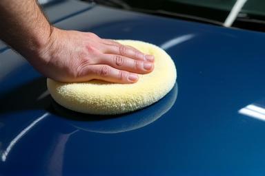 Polissage à la main d'une carrosserie